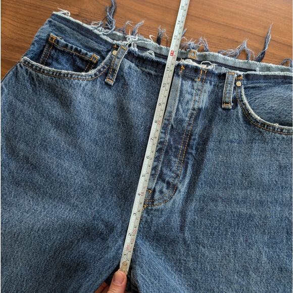 Anine Bing Blue Denim Gavin 1999 Straight Mid Indigo Ankle Jeans, size 28 - Picture 7 of 9